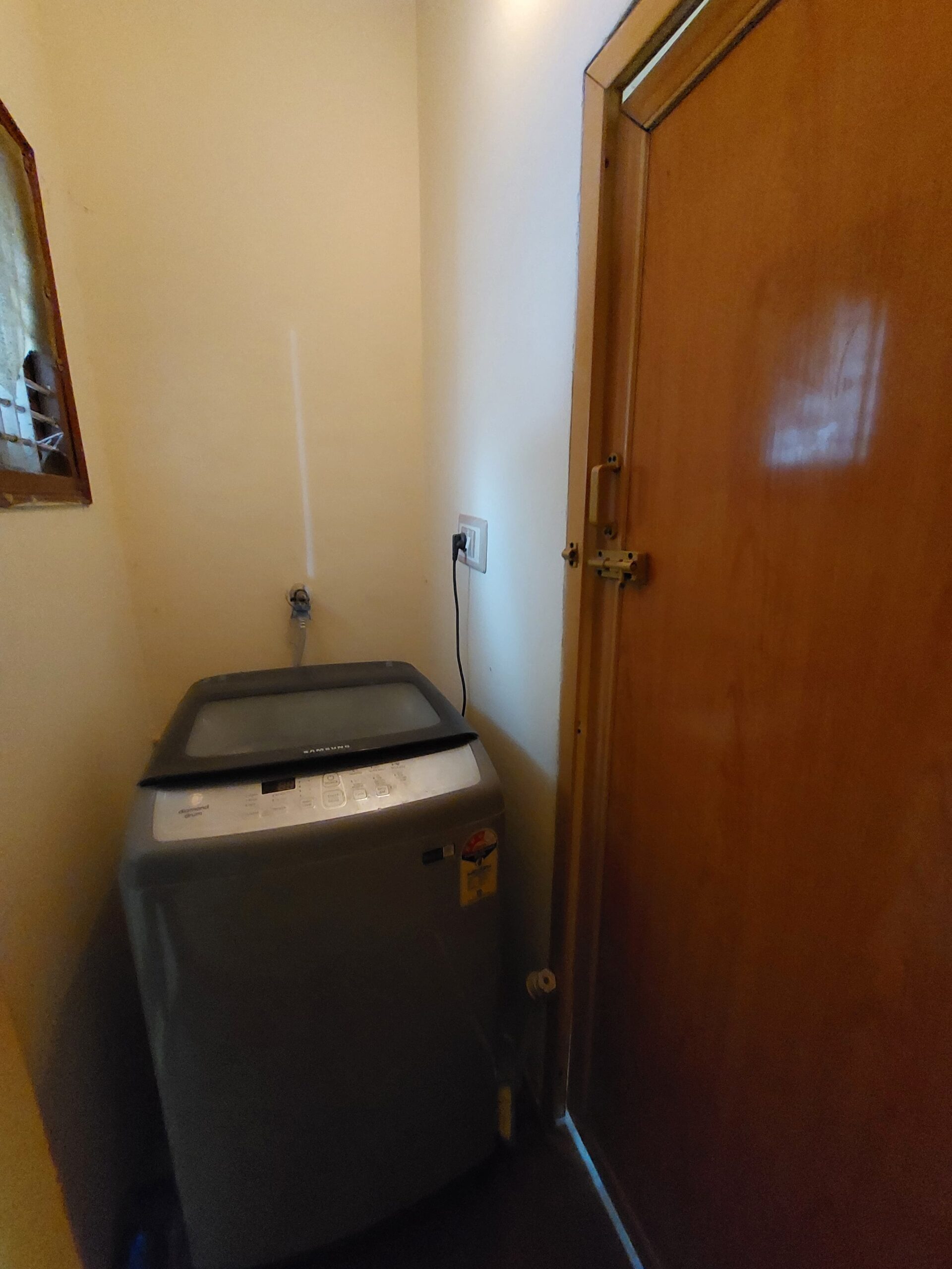 provision for washing machine in 1bhk near bathroom